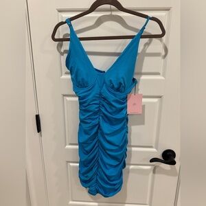 Hello Molly Vibrant Blue Gathered Dress